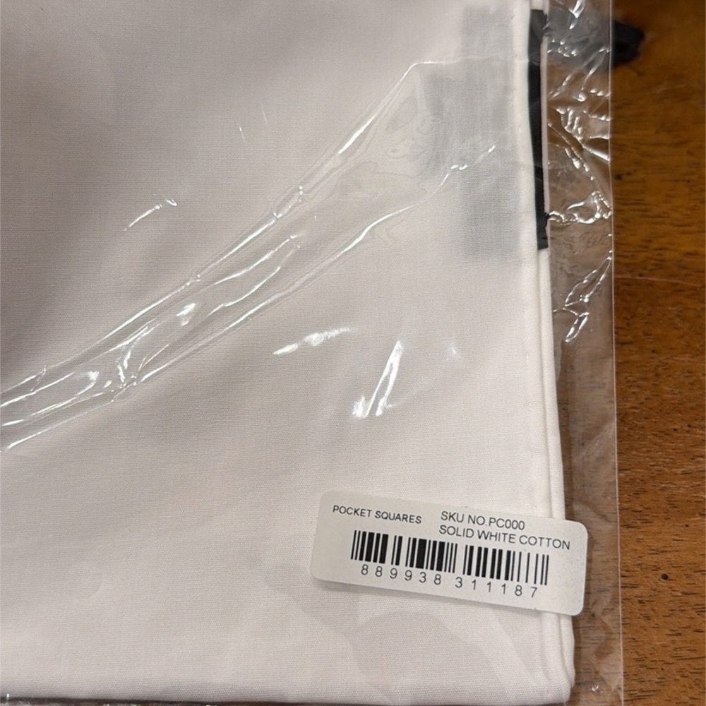 Elegant White Pocket Square